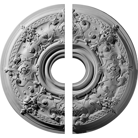 Ekena Millwork Darnay Ceiling Medallion, Two Piece (Fits Canopies up to 7 1/4"), 29 1/4"OD x 6"ID x 2"P CM29DA2-06000